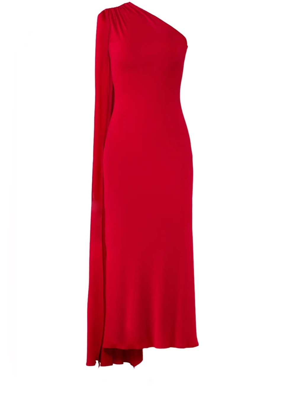 Red One-Shoulder Naeem Khan Evening Dress